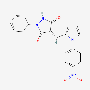 molecular formula C20H14N4O4 B5208781 4-{[1-(4-nitrophenyl)-1H-pyrrol-2-yl]methylene}-1-phenyl-3,5-pyrazolidinedione 