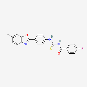 molecular formula C22H16FN3O2S B5208832 4-fluoro-N-({[4-(6-methyl-1,3-benzoxazol-2-yl)phenyl]amino}carbonothioyl)benzamide 