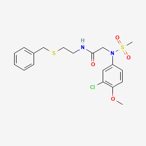 molecular formula C19H23ClN2O4S2 B5208849 N~1~-[2-(benzylthio)ethyl]-N~2~-(3-chloro-4-methoxyphenyl)-N~2~-(methylsulfonyl)glycinamide 