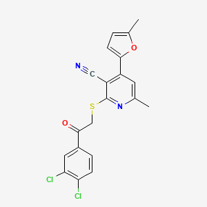 2-{[2-(3,4-dichlorophenyl)-2-oxoethyl]thio}-6-methyl-4-(5-methyl-2-furyl)nicotinonitrile