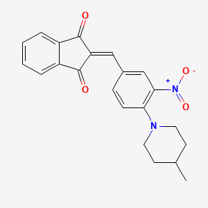 molecular formula C22H20N2O4 B5208875 2-[4-(4-methyl-1-piperidinyl)-3-nitrobenzylidene]-1H-indene-1,3(2H)-dione 
