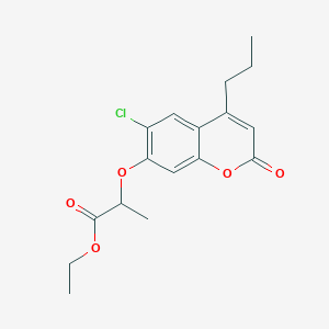 molecular formula C17H19ClO5 B5208883 ethyl 2-[(6-chloro-2-oxo-4-propyl-2H-chromen-7-yl)oxy]propanoate 