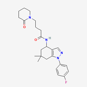 N-[1-(4-fluorophenyl)-6,6-dimethyl-4,5,6,7-tetrahydro-1H-indazol-4-yl]-4-(2-oxo-1-piperidinyl)butanamide
