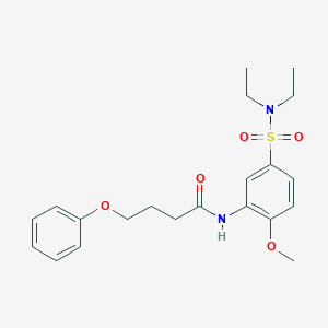 molecular formula C21H28N2O5S B5208919 N-{5-[(diethylamino)sulfonyl]-2-methoxyphenyl}-4-phenoxybutanamide 