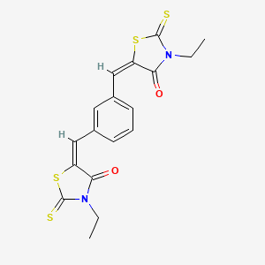 molecular formula C18H16N2O2S4 B5208947 5,5'-(1,3-phenylenedimethylylidene)bis(3-ethyl-2-thioxo-1,3-thiazolidin-4-one) 