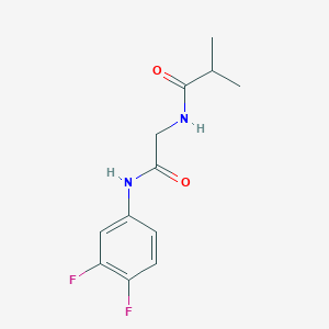 molecular formula C12H14F2N2O2 B5208955 N-{2-[(3,4-difluorophenyl)amino]-2-oxoethyl}-2-methylpropanamide 