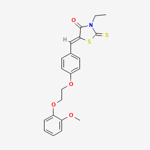 molecular formula C21H21NO4S2 B5208961 3-ethyl-5-{4-[2-(2-methoxyphenoxy)ethoxy]benzylidene}-2-thioxo-1,3-thiazolidin-4-one 