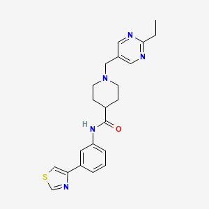 molecular formula C22H25N5OS B5208971 1-[(2-ethyl-5-pyrimidinyl)methyl]-N-[3-(1,3-thiazol-4-yl)phenyl]-4-piperidinecarboxamide 
