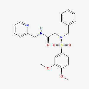 molecular formula C23H25N3O5S B5208975 N~2~-benzyl-N~2~-[(3,4-dimethoxyphenyl)sulfonyl]-N~1~-(2-pyridinylmethyl)glycinamide 