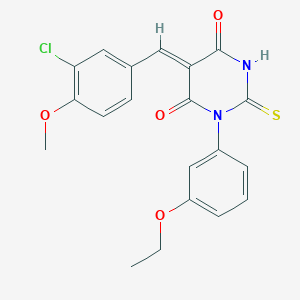 5-(3-chloro-4-methoxybenzylidene)-1-(3-ethoxyphenyl)-2-thioxodihydro-4,6(1H,5H)-pyrimidinedione