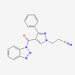 molecular formula C19H14N6O B5208990 3-[4-(1H-1,2,3-benzotriazol-1-ylcarbonyl)-3-phenyl-1H-pyrazol-1-yl]propanenitrile 