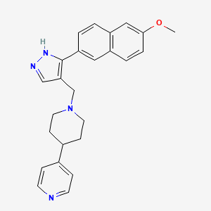 molecular formula C25H26N4O B5209024 4-(1-{[3-(6-methoxy-2-naphthyl)-1H-pyrazol-4-yl]methyl}-4-piperidinyl)pyridine 