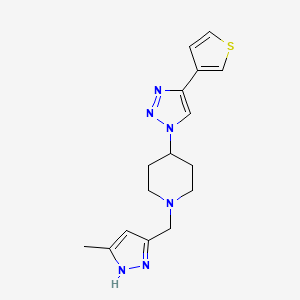 molecular formula C16H20N6S B5209036 1-[(3-methyl-1H-pyrazol-5-yl)methyl]-4-[4-(3-thienyl)-1H-1,2,3-triazol-1-yl]piperidine trifluoroacetate 