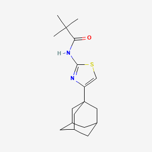 molecular formula C18H26N2OS B5209038 N-[4-(1-adamantyl)-1,3-thiazol-2-yl]-2,2-dimethylpropanamide 