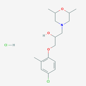 1-(4-Chloro-2-methylphenoxy)-3-(2,6-dimethylmorpholin-4-yl)propan-2-ol;hydrochloride