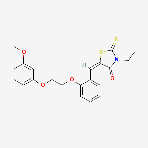 molecular formula C21H21NO4S2 B5209049 3-ethyl-5-{2-[2-(3-methoxyphenoxy)ethoxy]benzylidene}-2-thioxo-1,3-thiazolidin-4-one 