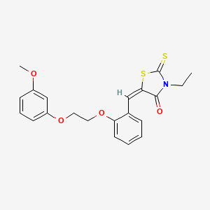 (5E)-3-ethyl-5-[[2-[2-(3-methoxyphenoxy)ethoxy]phenyl]methylidene]-2-sulfanylidene-1,3-thiazolidin-4-one