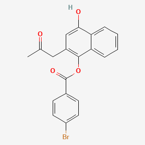 molecular formula C20H15BrO4 B5209067 4-hydroxy-2-(2-oxopropyl)-1-naphthyl 4-bromobenzoate 