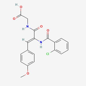 molecular formula C19H17ClN2O5 B5209080 N-[2-[(2-chlorobenzoyl)amino]-3-(4-methoxyphenyl)acryloyl]glycine 