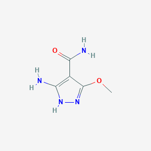 molecular formula C5H8N4O2 B052091 3-Amino-5-methoxy-1H-pyrazole-4-carboxamide CAS No. 111375-25-8