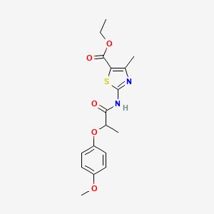 molecular formula C17H20N2O5S B5209103 ethyl 2-{[2-(4-methoxyphenoxy)propanoyl]amino}-4-methyl-1,3-thiazole-5-carboxylate 