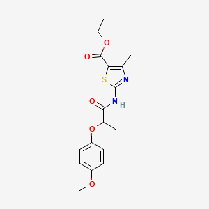 ethyl 2-{[2-(4-methoxyphenoxy)propanoyl]amino}-4-methyl-1,3-thiazole-5-carboxylate