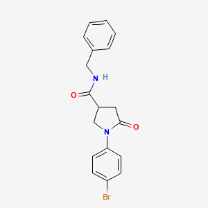 molecular formula C18H17BrN2O2 B5209150 N-benzyl-1-(4-bromophenyl)-5-oxo-3-pyrrolidinecarboxamide 