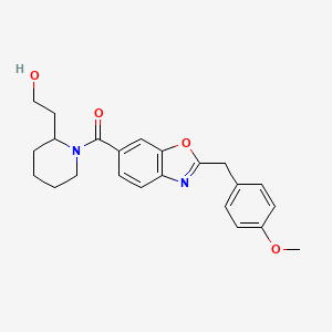 molecular formula C23H26N2O4 B5209182 2-(1-{[2-(4-methoxybenzyl)-1,3-benzoxazol-6-yl]carbonyl}-2-piperidinyl)ethanol 