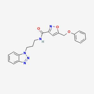 molecular formula C20H19N5O3 B5209183 N-[3-(1H-1,2,3-benzotriazol-1-yl)propyl]-5-(phenoxymethyl)-3-isoxazolecarboxamide 