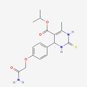 Propan-2-yl 6-[4-(2-amino-2-oxoethoxy)phenyl]-4-methyl-2-sulfanyl-1,6-dihydropyrimidine-5-carboxylate