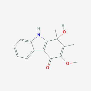 molecular formula C15H15NO3 B052092 1-hydroxy-3-methoxy-1,2-dimethyl-9H-carbazol-4-one CAS No. 115920-44-0