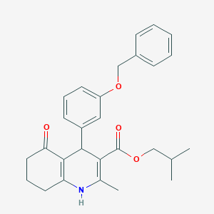molecular formula C28H31NO4 B5209227 isobutyl 4-[3-(benzyloxy)phenyl]-2-methyl-5-oxo-1,4,5,6,7,8-hexahydro-3-quinolinecarboxylate 