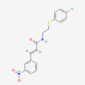 molecular formula C17H15ClN2O3S B5209235 N-{2-[(4-chlorophenyl)thio]ethyl}-3-(3-nitrophenyl)acrylamide 
