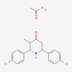 2,6-bis(4-chlorophenyl)-3-methyl-4-piperidinone acetate