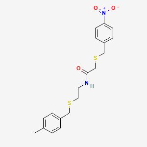 molecular formula C19H22N2O3S2 B5209287 N-{2-[(4-methylbenzyl)thio]ethyl}-2-[(4-nitrobenzyl)thio]acetamide 