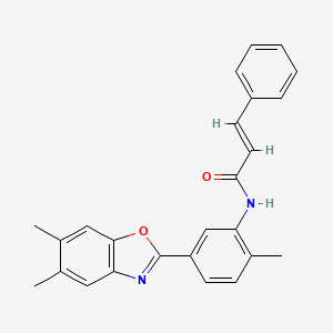 N-[5-(5,6-dimethyl-1,3-benzoxazol-2-yl)-2-methylphenyl]-3-phenylacrylamide