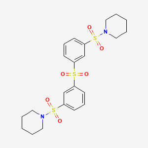 molecular formula C22H28N2O6S3 B5209300 1,1'-[sulfonylbis(3,1-phenylenesulfonyl)]dipiperidine 