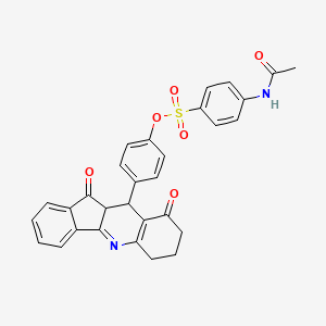 4-(9,11-dioxo-7,8,9,10,10a,11-hexahydro-6H-indeno[1,2-b]quinolin-10-yl)phenyl 4-(acetylamino)benzenesulfonate