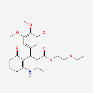 molecular formula C24H31NO7 B5209331 2-ethoxyethyl 2-methyl-5-oxo-4-(3,4,5-trimethoxyphenyl)-1,4,5,6,7,8-hexahydro-3-quinolinecarboxylate 