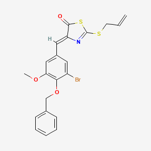 molecular formula C21H18BrNO3S2 B5209341 2-(allylthio)-4-[4-(benzyloxy)-3-bromo-5-methoxybenzylidene]-1,3-thiazol-5(4H)-one 