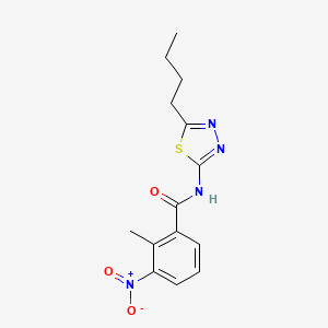 molecular formula C14H16N4O3S B5209343 N-(5-butyl-1,3,4-thiadiazol-2-yl)-2-methyl-3-nitrobenzamide 