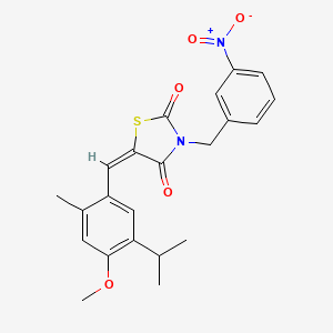 molecular formula C22H22N2O5S B5209353 5-(5-isopropyl-4-methoxy-2-methylbenzylidene)-3-(3-nitrobenzyl)-1,3-thiazolidine-2,4-dione 
