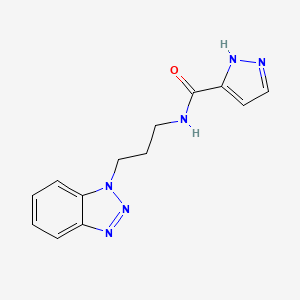 molecular formula C13H14N6O B5209364 N-[3-(1H-1,2,3-benzotriazol-1-yl)propyl]-1H-pyrazole-3-carboxamide 