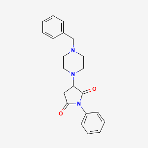 molecular formula C21H23N3O2 B5209372 3-(4-benzyl-1-piperazinyl)-1-phenyl-2,5-pyrrolidinedione 