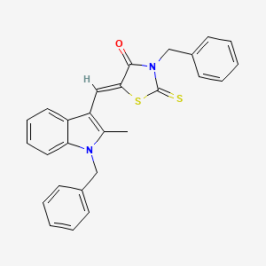molecular formula C27H22N2OS2 B5209375 3-benzyl-5-[(1-benzyl-2-methyl-1H-indol-3-yl)methylene]-2-thioxo-1,3-thiazolidin-4-one 