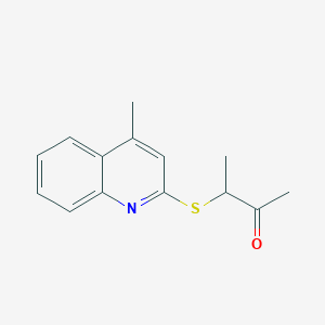 molecular formula C14H15NOS B5209380 3-[(4-methyl-2-quinolinyl)thio]-2-butanone 