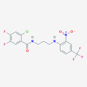 molecular formula C17H13ClF5N3O3 B5209385 2-chloro-4,5-difluoro-N-(3-{[2-nitro-4-(trifluoromethyl)phenyl]amino}propyl)benzamide 