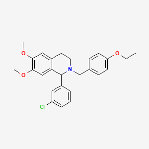 molecular formula C26H28ClNO3 B5209396 1-(3-chlorophenyl)-2-(4-ethoxybenzyl)-6,7-dimethoxy-1,2,3,4-tetrahydroisoquinoline 