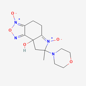 molecular formula C13H18N4O5 B5209476 7-methyl-7-(4-morpholinyl)-4,5,7,8-tetrahydro-8aH-[1,2,5]oxadiazolo[3,4-e]indol-8a-ol 3,6-dioxide 