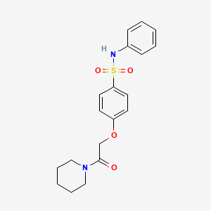 molecular formula C19H22N2O4S B5209482 4-[2-oxo-2-(1-piperidinyl)ethoxy]-N-phenylbenzenesulfonamide 